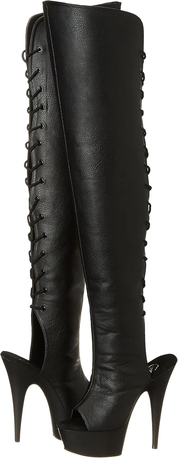 Pleaser Women's Delight-3019 Thigh-high Boots