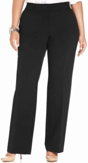 Plus & Petite Plus Size Curvy-Fit Straight-Leg Pants (Deep Black, 18WP)