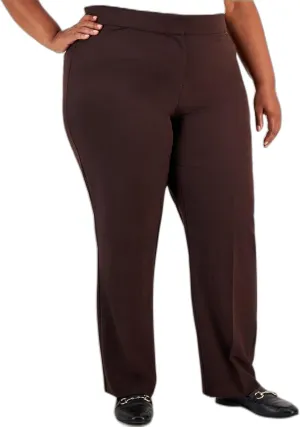 Plus & Petite Plus Size Curvy-Fit Straight-Leg Pants Rich Truffle 16W