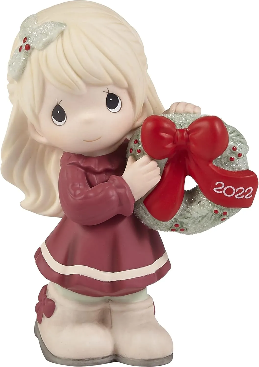 Precious Moments 221001 May Your Christmas Wishes Come True 2022 Dated Bisque Porcelain Figurine