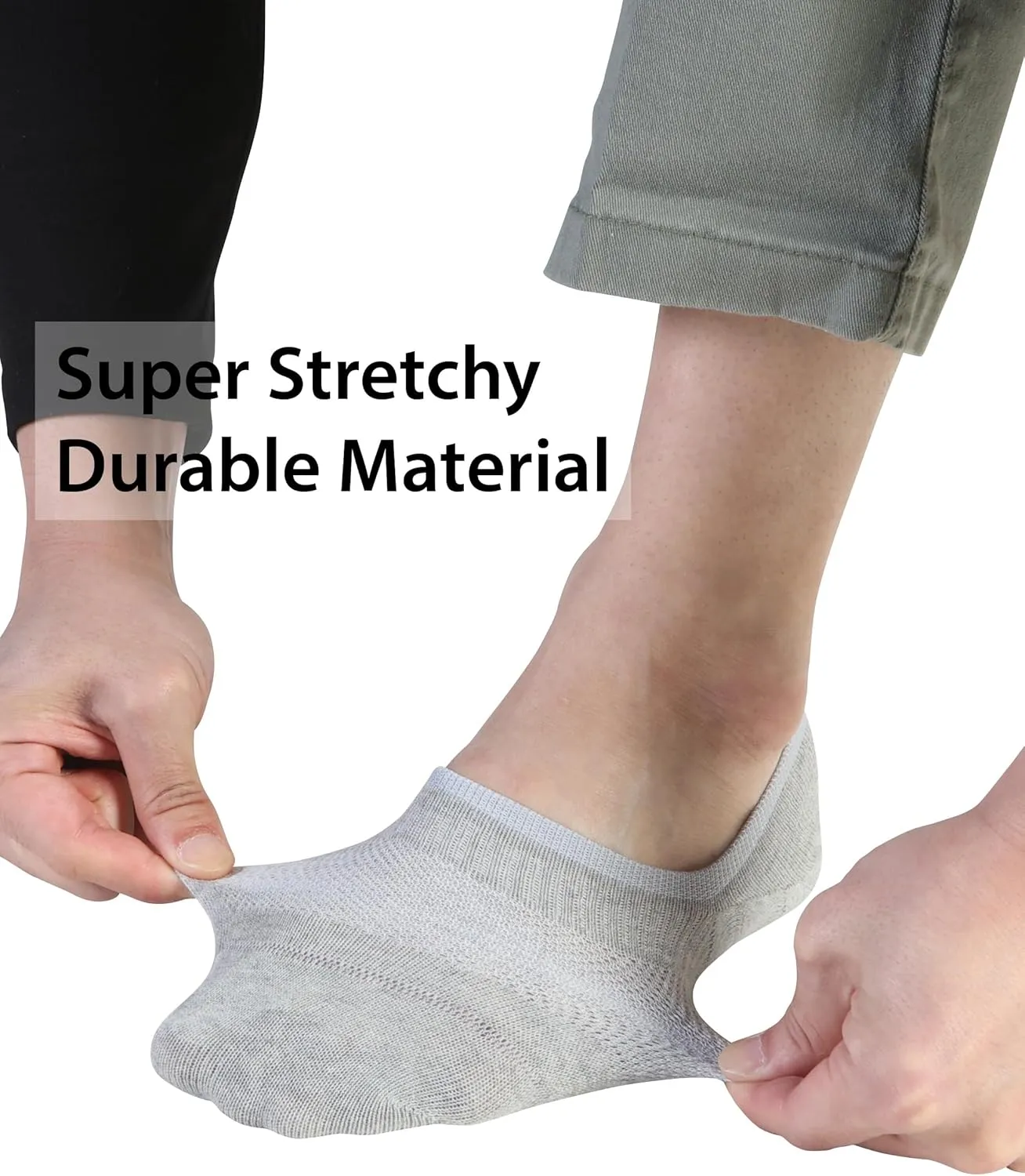 Pro Mountain Thin No Show Socks Seamless Wide Toe Box 6 Pack Liner Unisex Size S to X-Large Cotton Footies