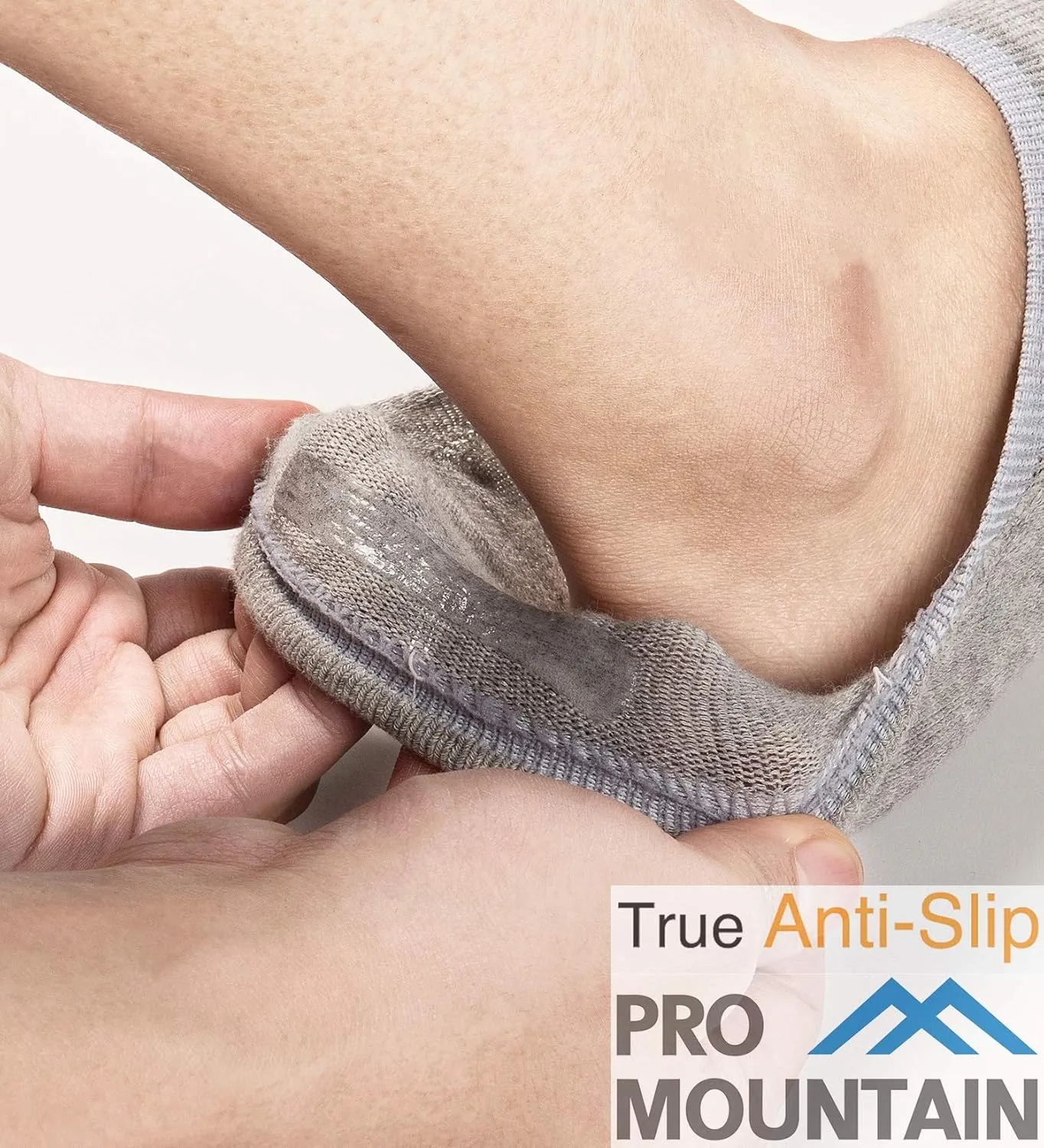 Pro Mountain Thin No Show Socks Seamless Wide Toe Box 6 Pack Liner Unisex Size S to X-Large Cotton Footies