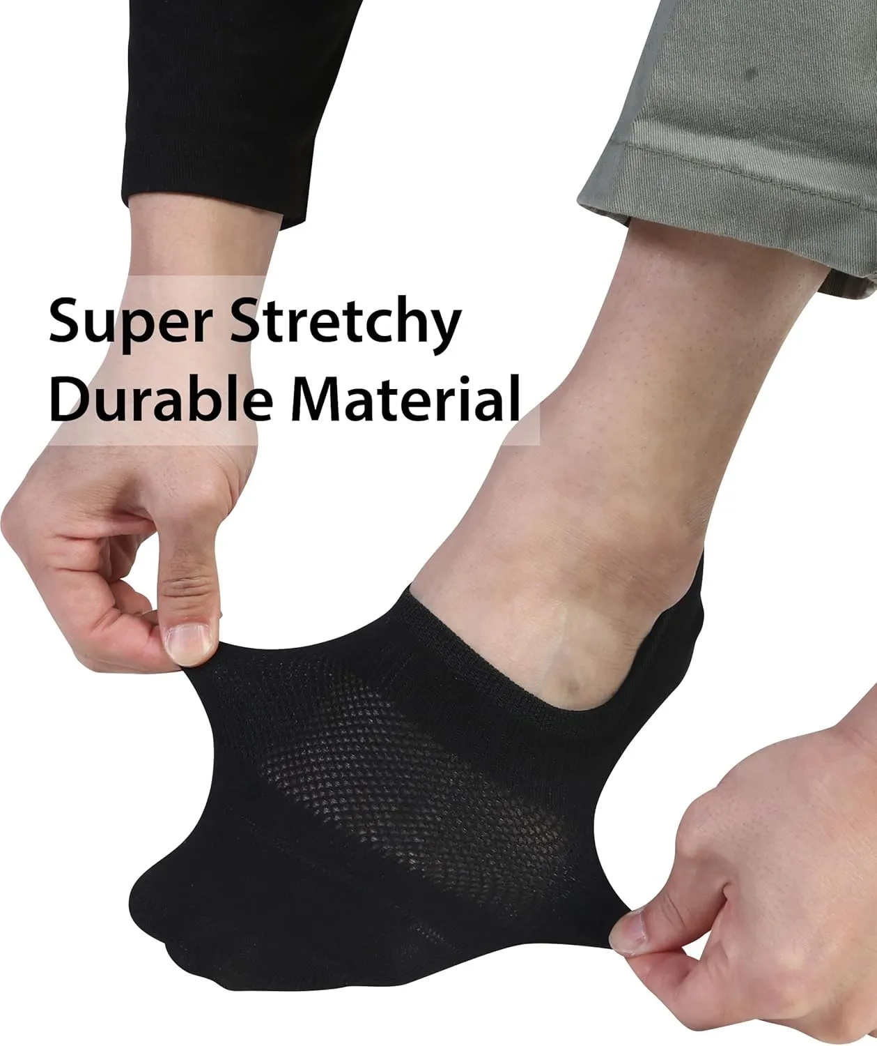Pro Mountain Thin No Show Socks Seamless Wide Toe Box 6 Pack Liner Unisex Size S to X-Large Cotton Footies