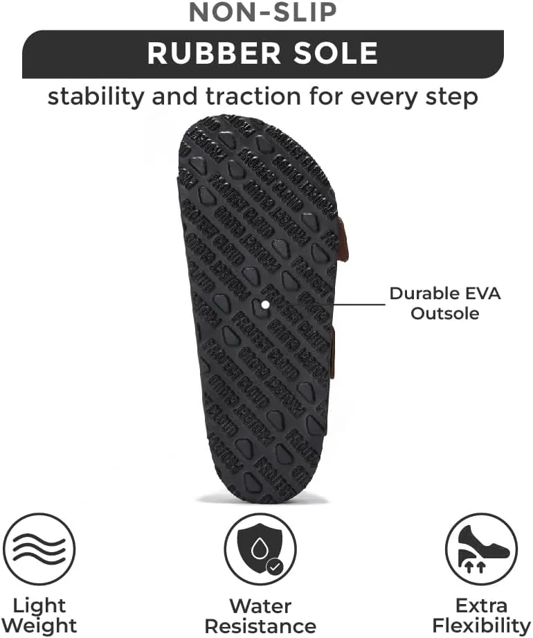 Project Cloud Genuine Leather Flat Sandals for Women 2025 Comfortable Beach Essentials Womens Sandals Memory Foam Vacation Essentials Slides for Women Footwear (Santorini)
