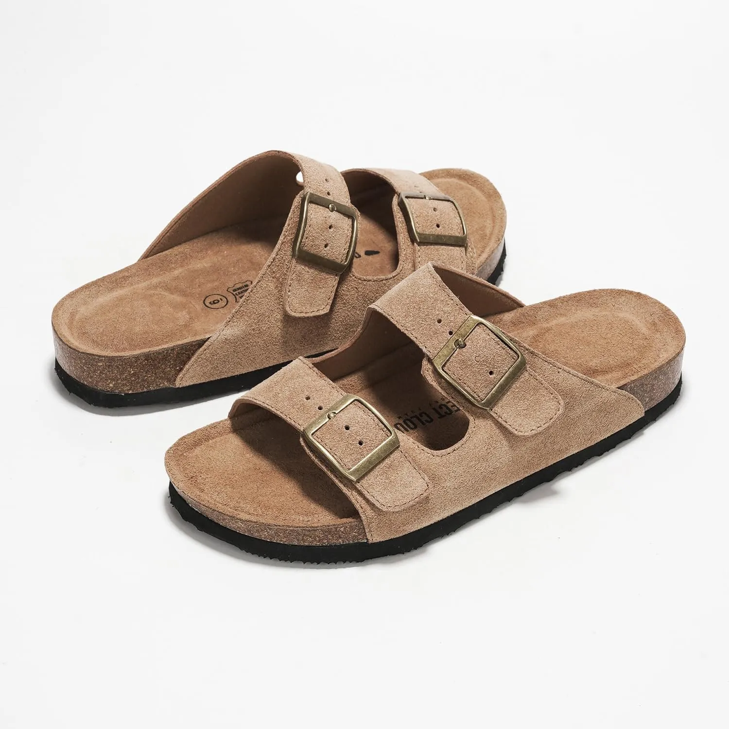 Project Cloud Genuine Leather Flat Sandals Women 2025 Beach Essentials Womens Sandals Memory Foam Vacation Essentials Slides for Women Footwear (Venita)