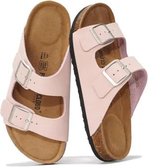 Project Cloud Genuine Leather Flat Sandals Women Beach Essentials Womens Sandals Memory Foam Vacation Essentials Slides for Women Footwear (Venita)