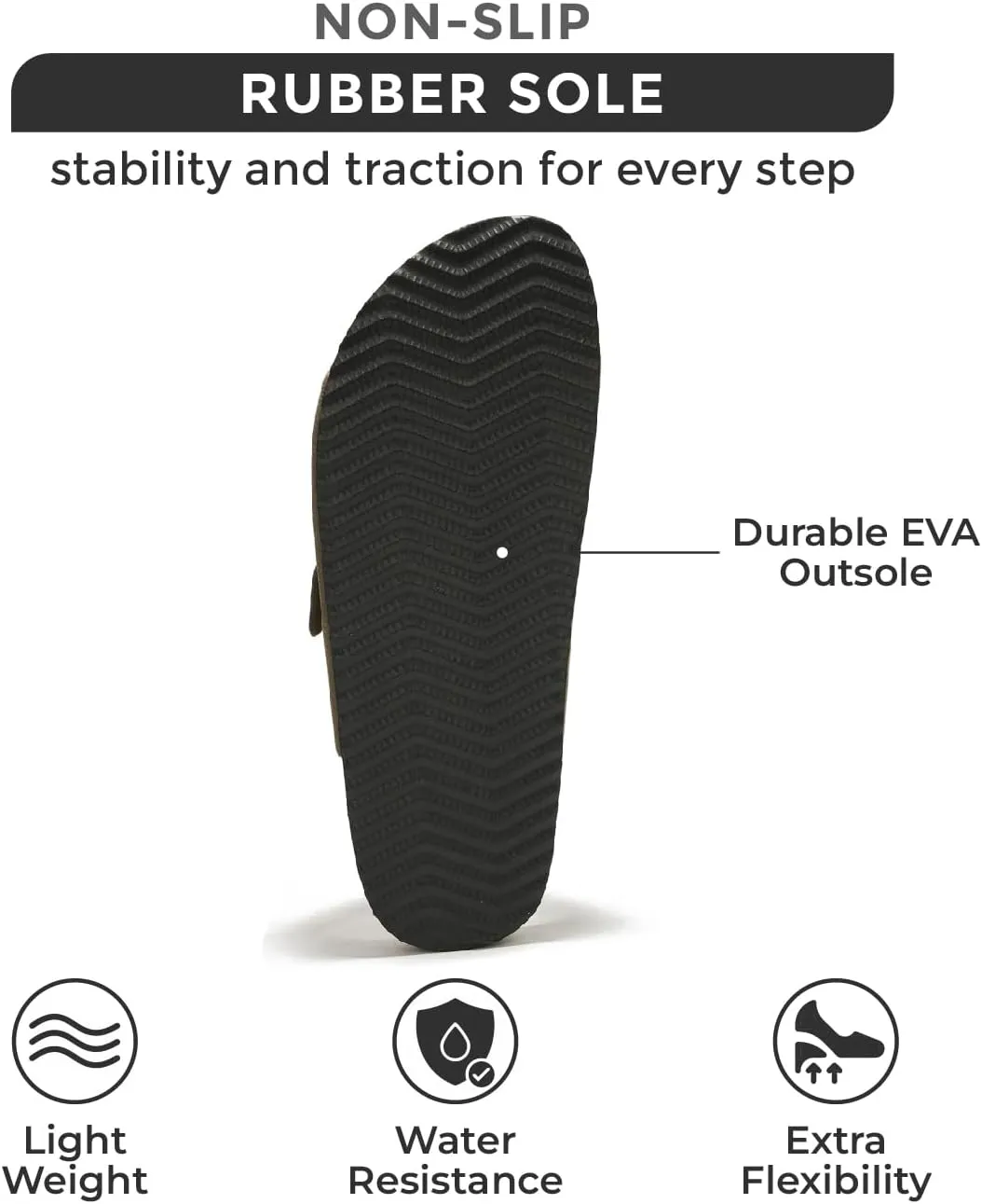 Project Cloud Genuine Leather Mens Sandals with Memory Foam Natural Cork Footbed Slides for Men Footwear - Non-Slip Double-Strap Buckle Summer Sandals (Arizona)