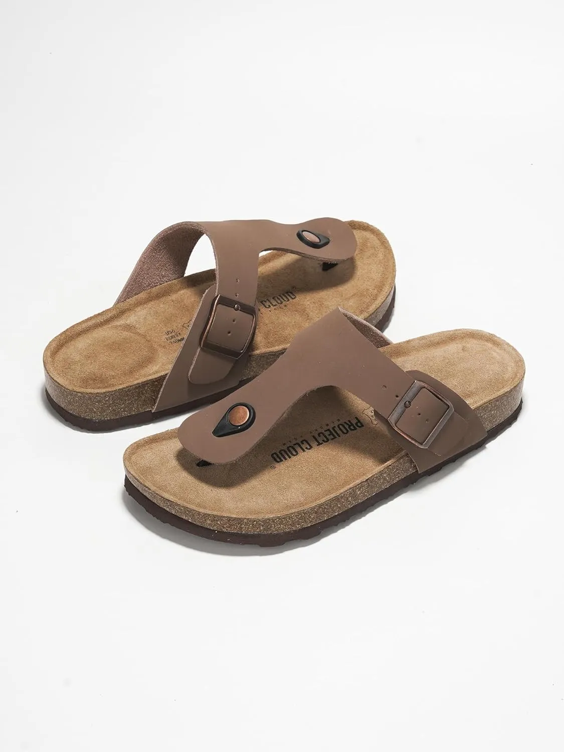 Project Cloud Genuine Leather Thong Sandals Women Water-Resistant Beach Essentials Womens Sandals - Flip Flops for Women Footwear Memory Foam Insole Womens Slides (Britani)