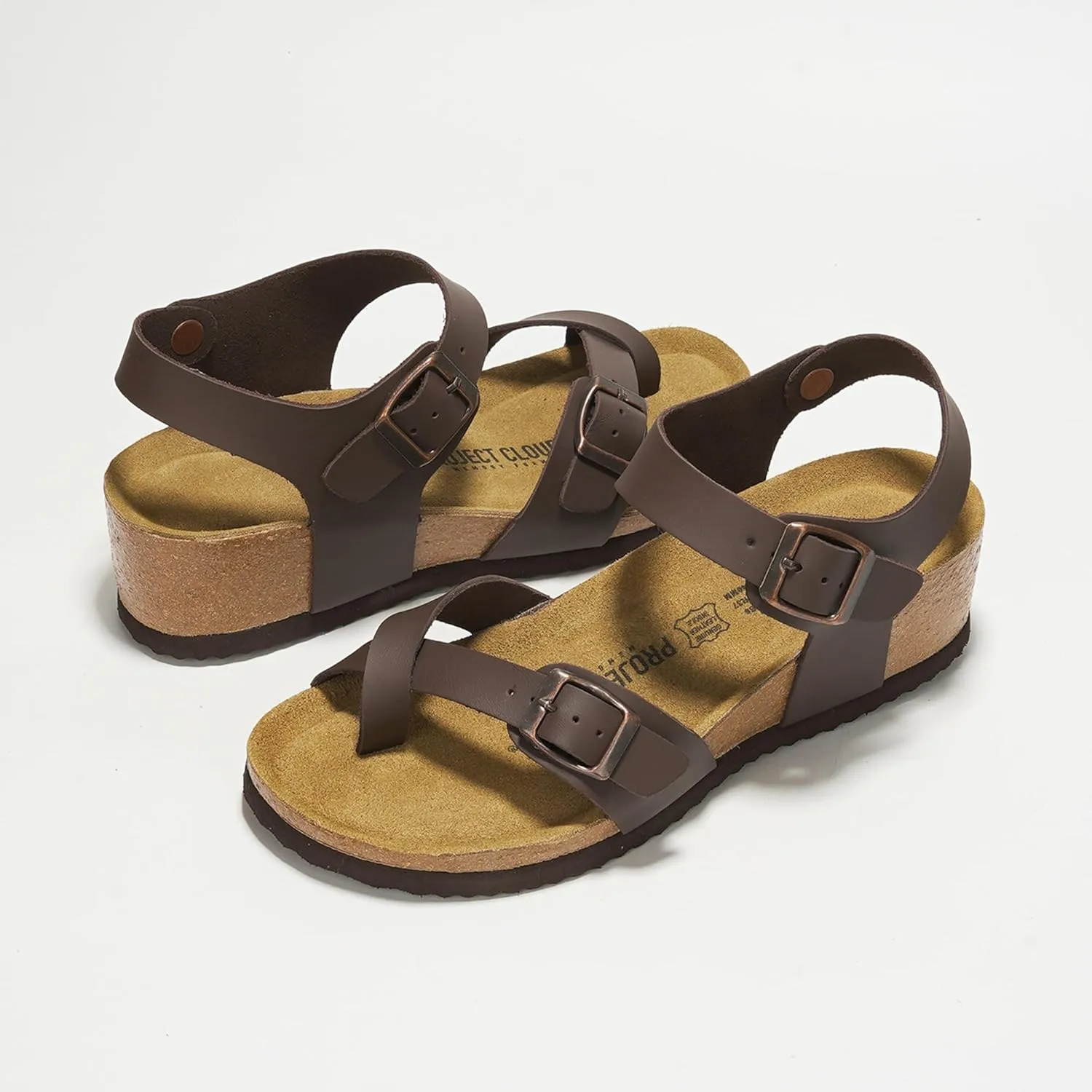 Project Cloud Genuine Leather Womens Sandals Wedge - Wedge Sandals & Slippers - Memory Foam Women Footwear Beach Essentials, Non-Slip Sandals for Women 2025