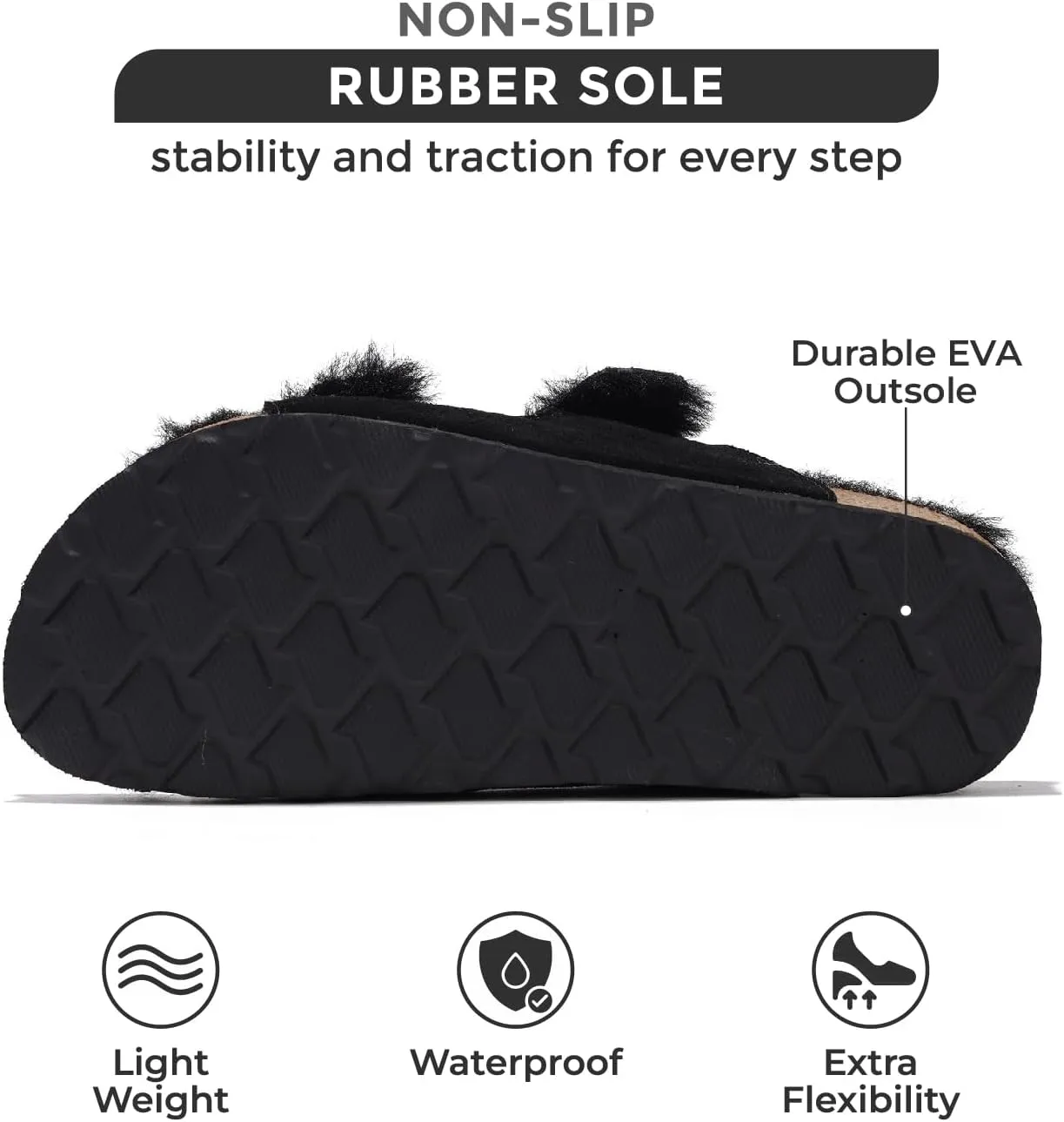 Project Cloud Genuine Suede House Slippers for Women - Cozy Womens Sandals Shearling Fur Lining Slides - Adjustable Straps Sandals for Women 2025 (Dianea)