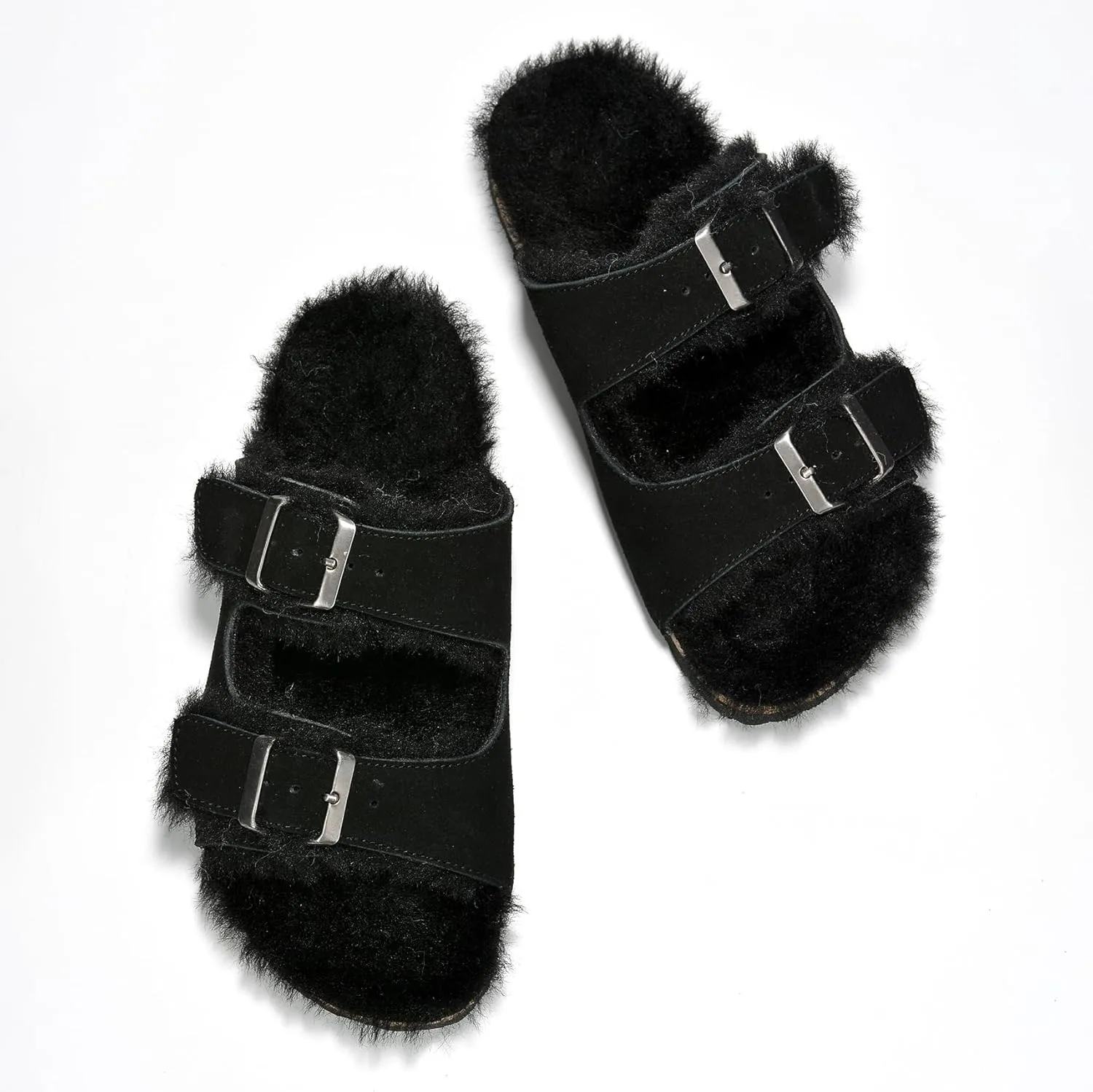 Project Cloud Genuine Suede House Slippers for Women - Cozy Womens Sandals Shearling Fur Lining Slides - Adjustable Straps Sandals for Women 2025 (Dianea)