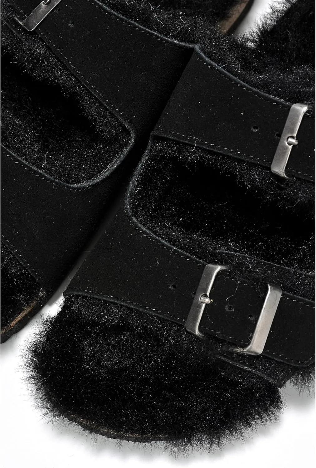 Project Cloud Genuine Suede House Slippers for Women - Cozy Womens Sandals Shearling Fur Lining Slides - Adjustable Straps Sandals for Women 2025 (Dianea)