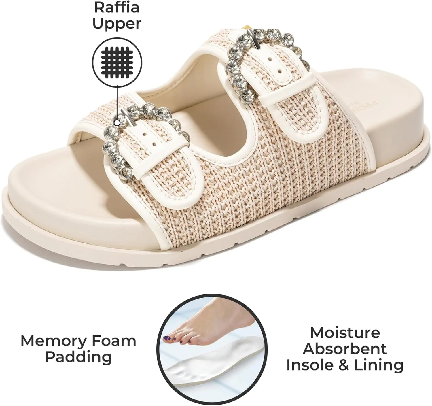 Project Cloud Platform Sandals Women Footwear - Comfortable Summer Slides Memory foam Insole with Adjustable Straps - Casual Wear Womens Sandals