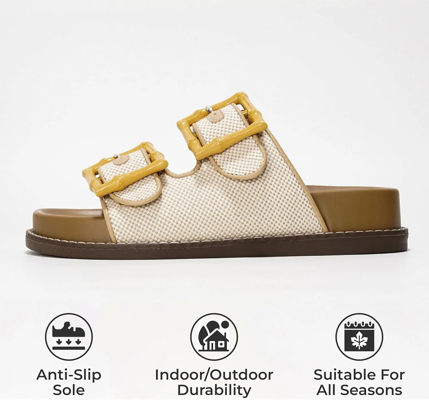 Project Cloud Platform Summer Sandals for Women 2025 - Comfortable and Adjustable Straps Summer Slides with Memory Foam Insole - Non-Slip Casual Womens Sandals