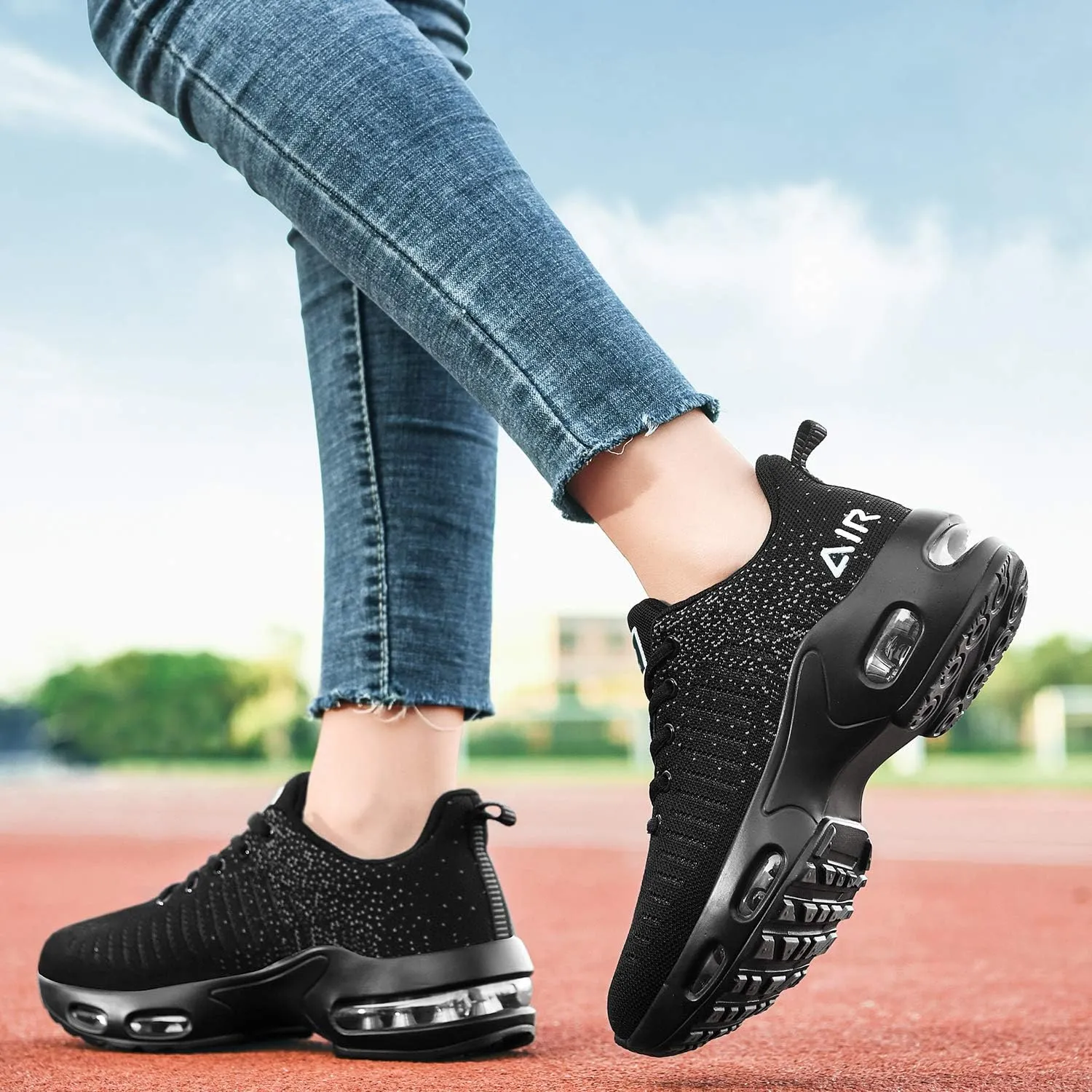 QAUPPE Womens Fashion Lightweight Air Sports Walking Sneakers Breathable Gym Jogging Running Tennis Shoes US 5.5-11 B(M)…