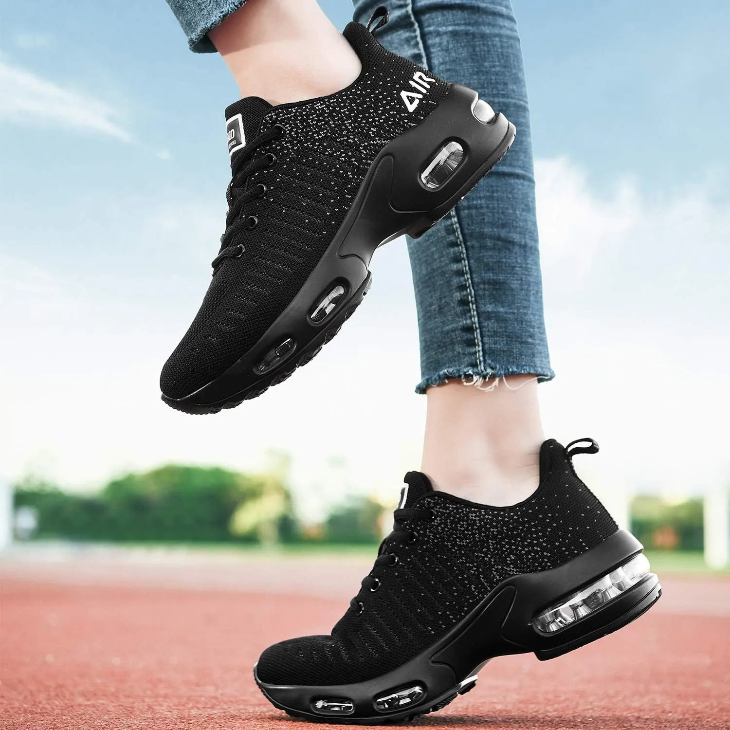 QAUPPE Womens Fashion Lightweight Air Sports Walking Sneakers Breathable Gym Jogging Running Tennis Shoes US 5.5-11 B(M)…