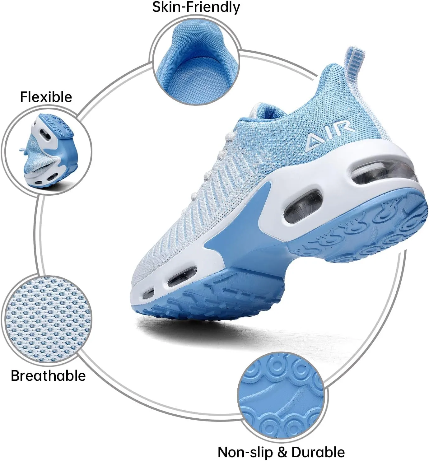 QAUPPE Womens Fashion Lightweight Air Sports Walking Sneakers Breathable Gym Jogging Running Tennis Shoes US 5.5-11 B(M)…