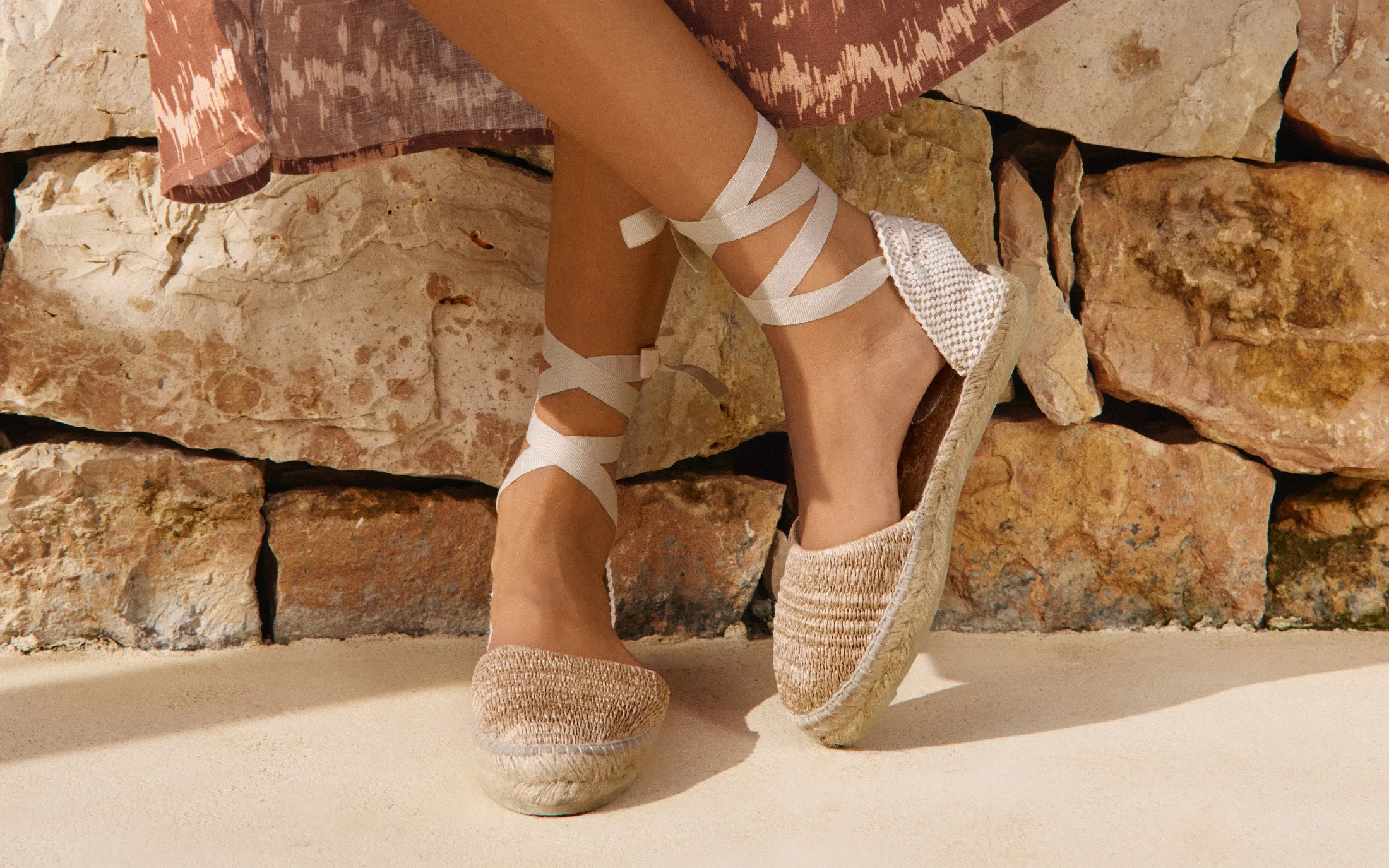 Raffia Stripes Flat Valenciana Espadrilles - H15P0 - Yucatán Natural