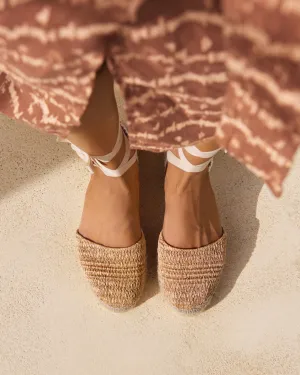 Raffia Stripes Flat Valenciana Espadrilles - H15P0 - Yucatán Natural