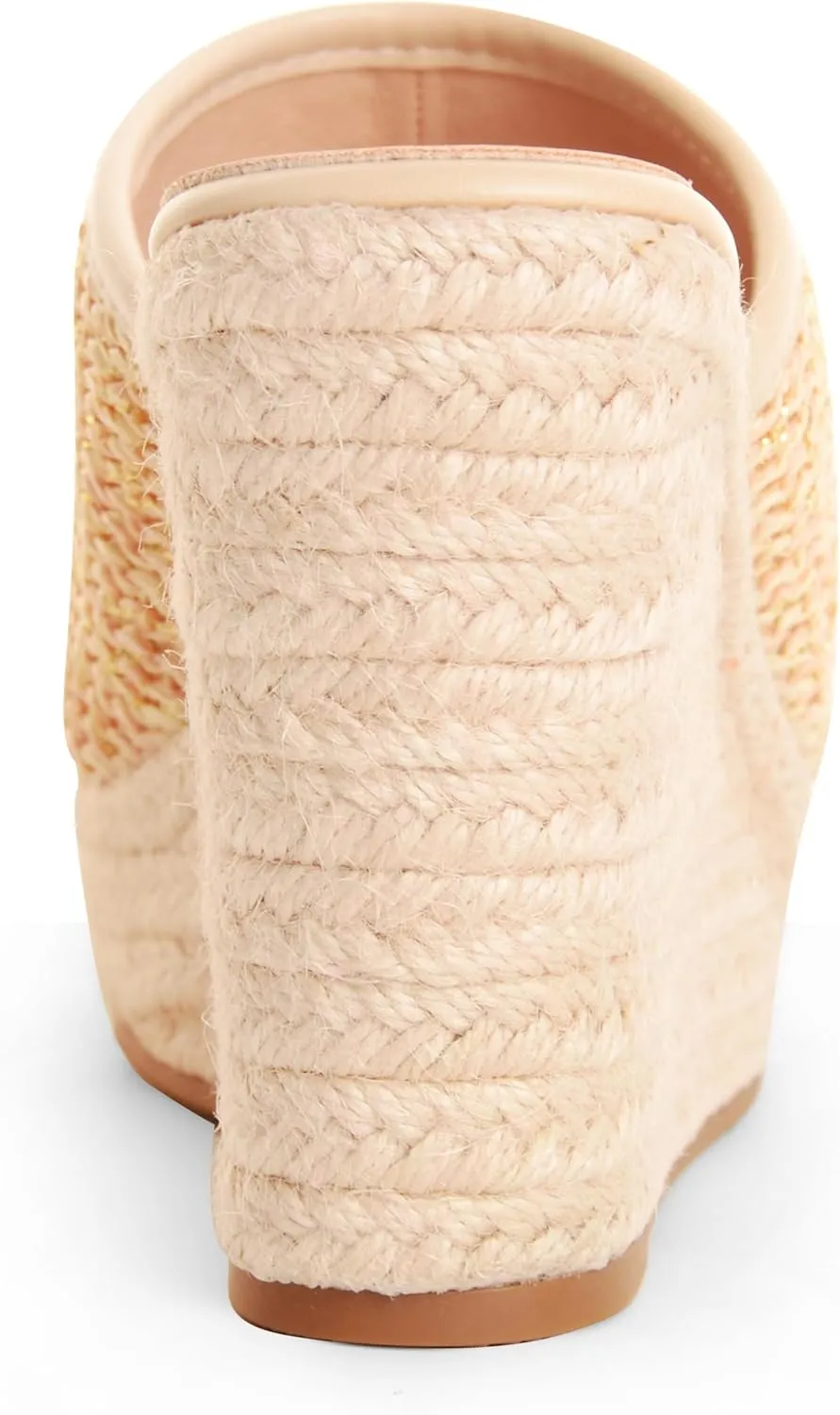 Raffia Wedge Mule Sandals for Women Espadrilles Platform Slip On Heeled Sandals