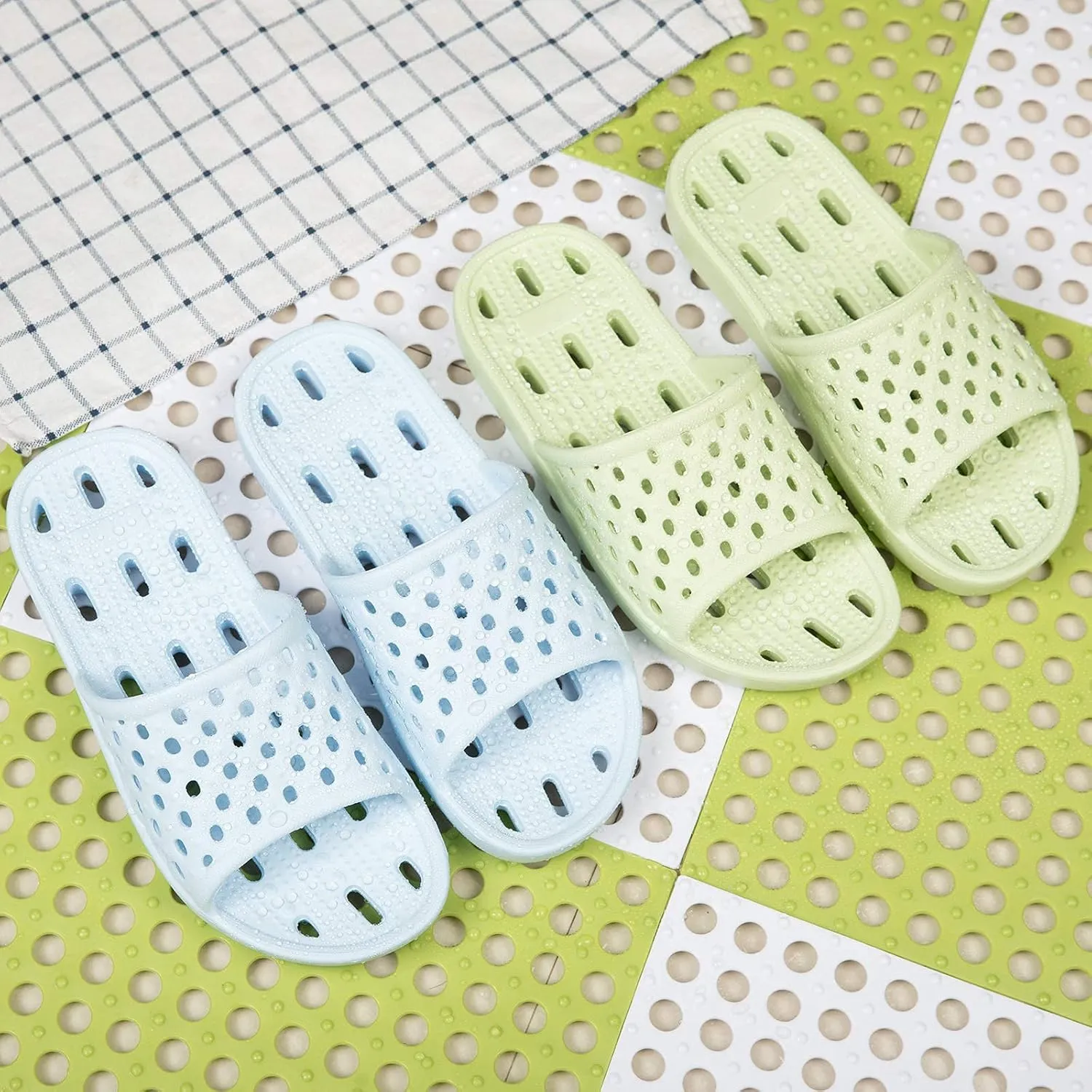 Ranberone Shower Shoes Women Quick Drying Non Slip College Dorm House Shower Sandals with Holes