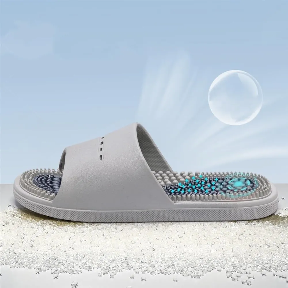 Reflexology Massage Slippers Men Women Acupressure Foot Open Toe Sandals Summer Couples Home Shower Shoes Relieves Nerve Tension and Pain in The Feet(Blue,7.5/8)