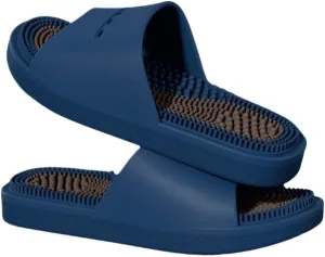 Reflexology Massage Slippers Men Women Acupressure Foot Open Toe Sandals Summer Couples Home Shower Shoes Relieves Nerve Tension and Pain in The Feet(Blue,7.5/8)