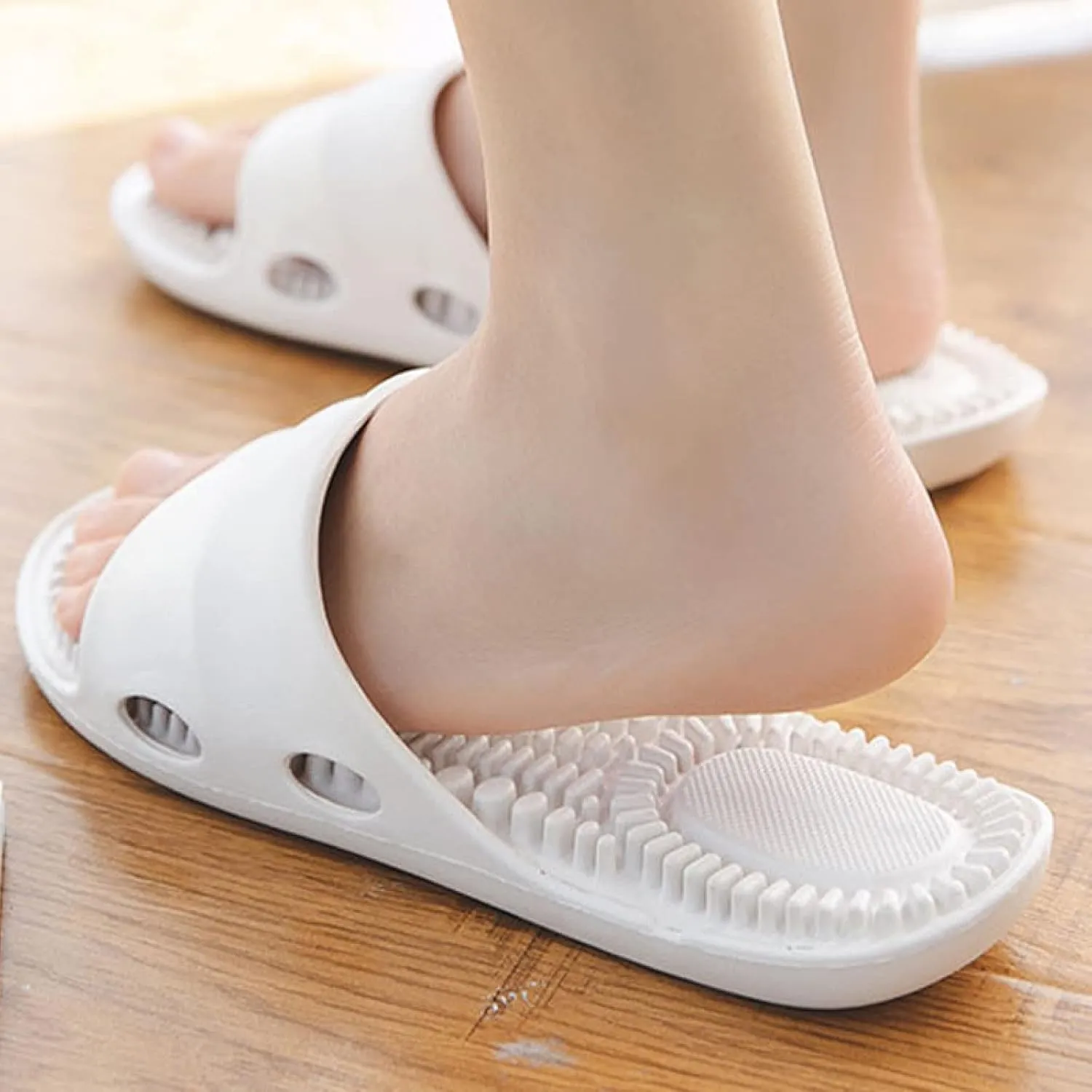 Reflexology Massage Tools Slippers,Foot Massage Slippers, Non-Slip Soft Bottom Sandals,Black,42-43,Relief Heel Neuropathy Pain Slippers