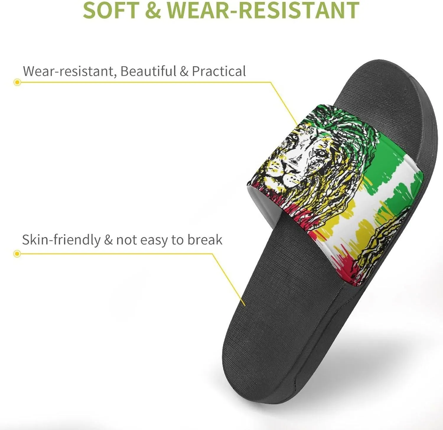 Reggae Lion All PVC Sandals Mans Women Casual Slippers House Lightweight Loafers Quick Drying Wear Beach