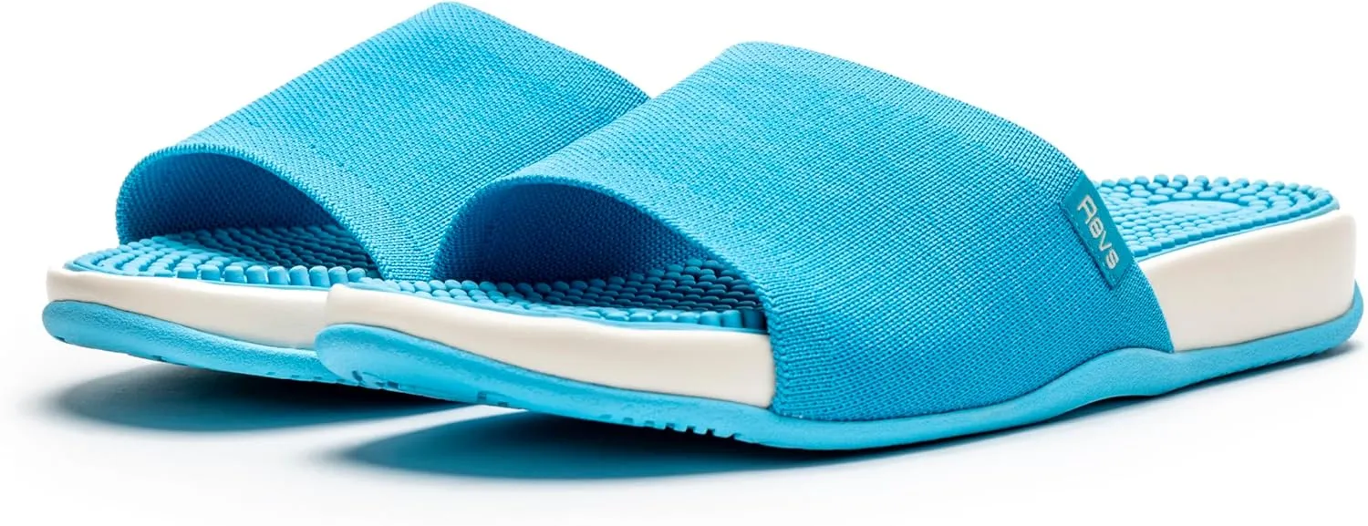 Revs - Maree - Reflexology Massage & Acupressure Sandals, With a Knit Upper. Relieve Plantar Fasciitis, Help Joint Pain, Improve Energy. Shock Absorbing Sole & Arch Support.