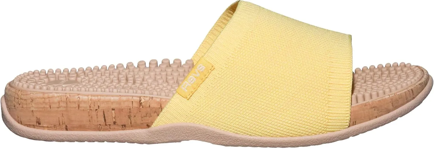 Revs - Maree - Reflexology Massage & Acupressure Sandals, With a Knit Upper. Relieve Plantar Fasciitis, Help Joint Pain, Improve Energy. Shock Absorbing Sole & Arch Support.