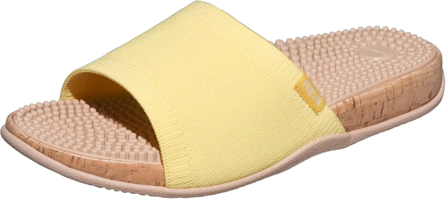 Revs - Maree - Reflexology Massage & Acupressure Sandals, With a Knit Upper. Relieve Plantar Fasciitis, Help Joint Pain, Improve Energy. Shock Absorbing Sole & Arch Support.