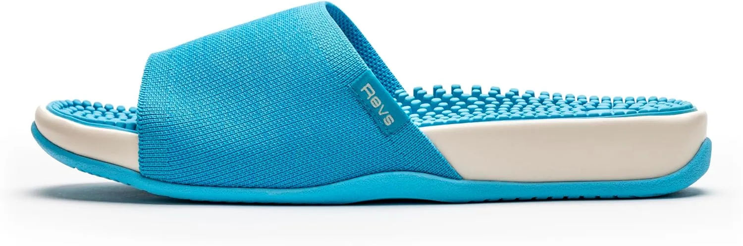 Revs - Maree - Reflexology Massage & Acupressure Sandals, With a Knit Upper. Relieve Plantar Fasciitis, Help Joint Pain, Improve Energy. Shock Absorbing Sole & Arch Support.