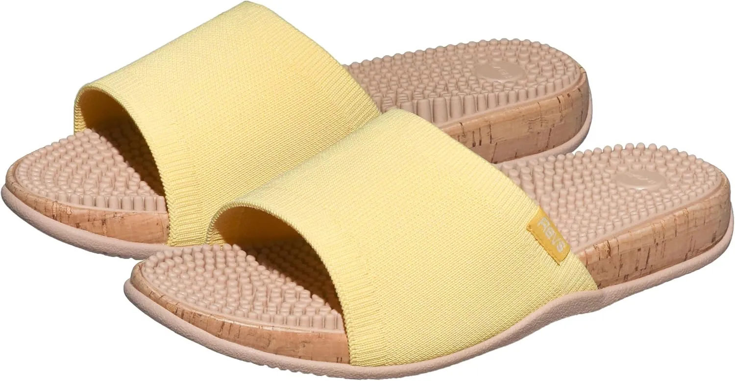 Revs - Maree - Reflexology Massage & Acupressure Sandals, With a Knit Upper. Relieve Plantar Fasciitis, Help Joint Pain, Improve Energy. Shock Absorbing Sole & Arch Support.