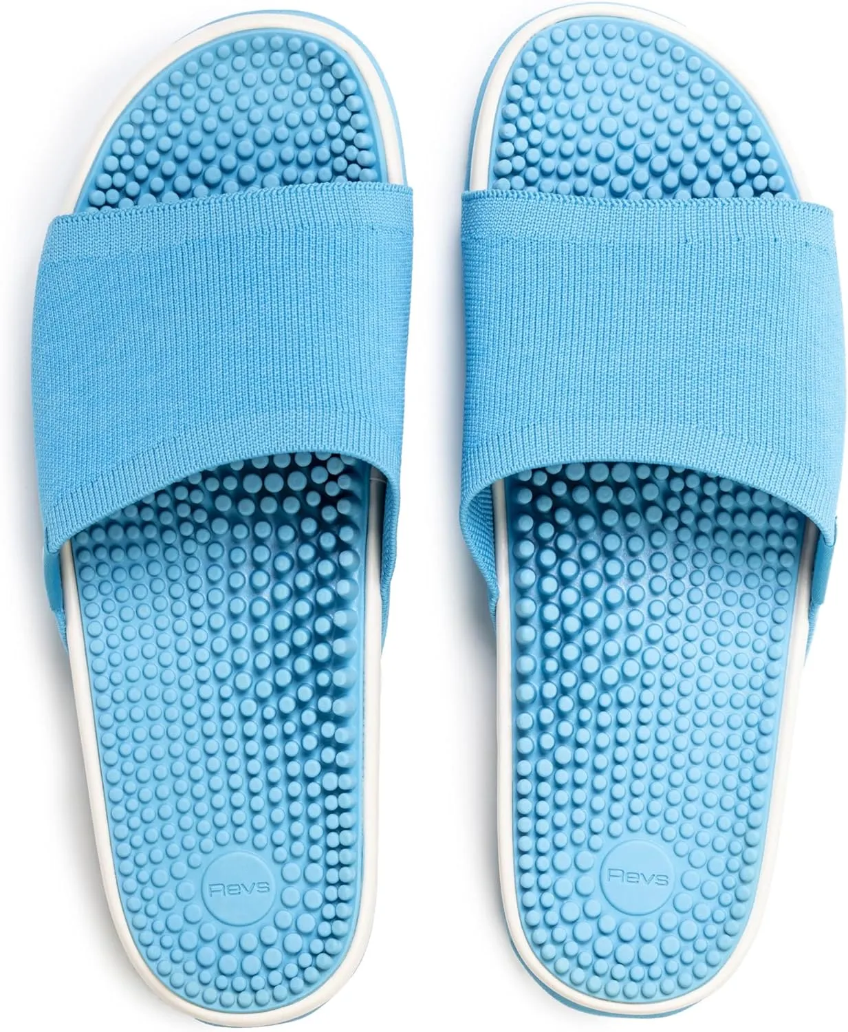 Revs - Maree - Reflexology Massage & Acupressure Sandals, With a Knit Upper. Relieve Plantar Fasciitis, Help Joint Pain, Improve Energy. Shock Absorbing Sole & Arch Support.