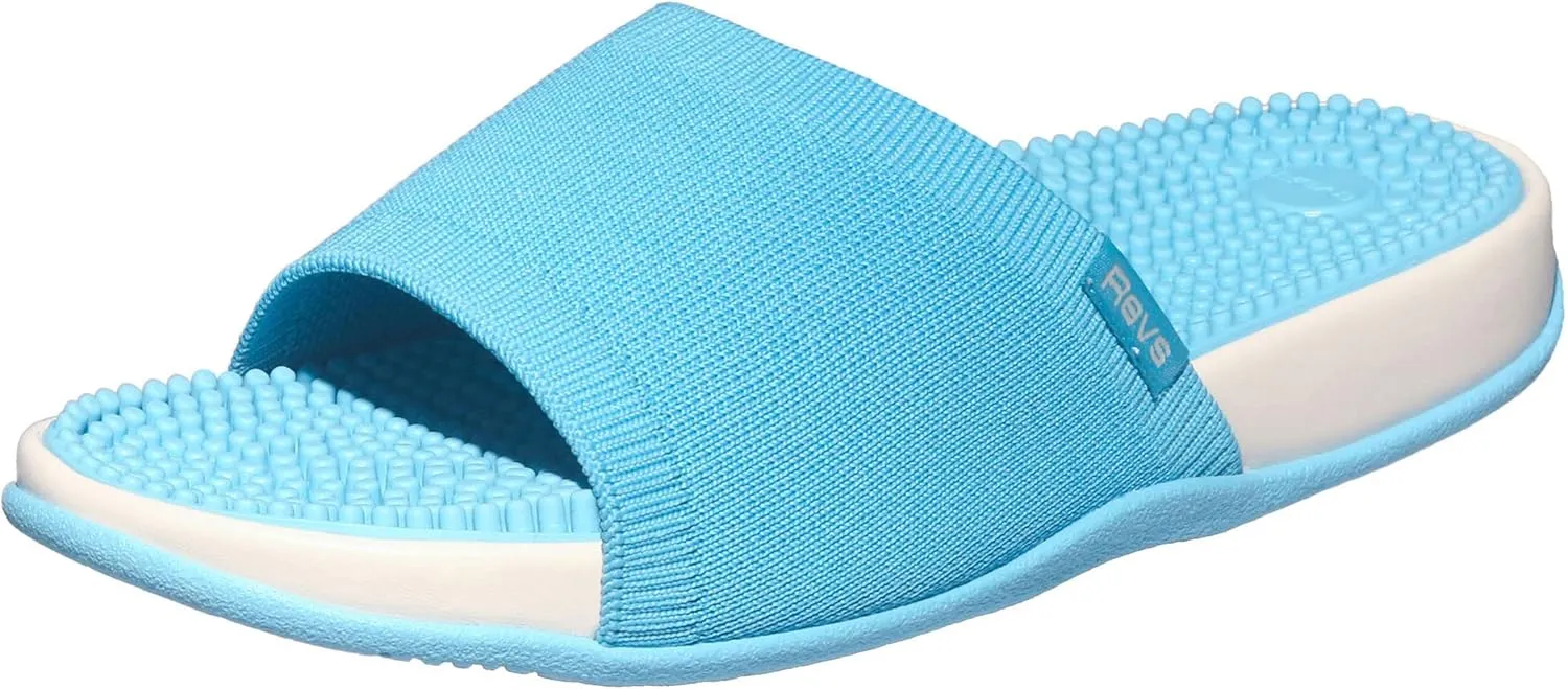 Revs - Maree - Reflexology Massage & Acupressure Sandals, With a Knit Upper. Relieve Plantar Fasciitis, Help Joint Pain, Improve Energy. Shock Absorbing Sole & Arch Support.