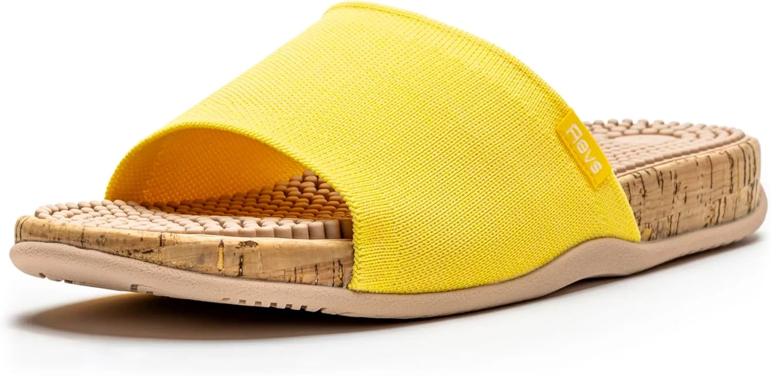 Revs - Maree - Reflexology Massage & Acupressure Sandals, With a Knit Upper. Relieve Plantar Fasciitis, Help Joint Pain, Improve Energy. Shock Absorbing Sole & Arch Support.