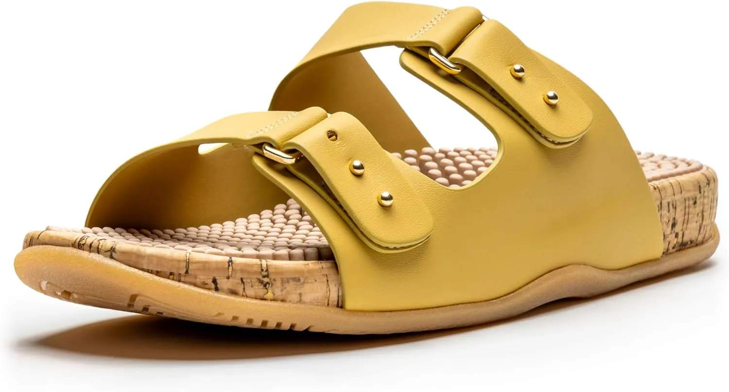 Revs Premium Reflexology & Acupressure Massage Sandals, Adjustable Strap, Cushion Comfort, Arch Support.