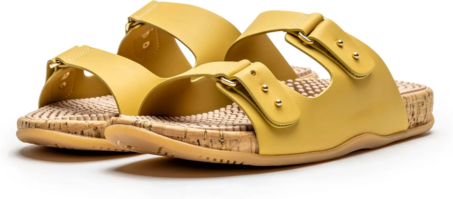 Revs Premium Reflexology & Acupressure Massage Sandals, Adjustable Strap, Cushion Comfort, Arch Support.