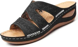 RiceelSor Women's Orthopedic Sandals with Arch Support - Slip-On Wedge Platform Summer Shoes, Non-Slip Beach Shoes & Breathable Design | All-Day Comfort