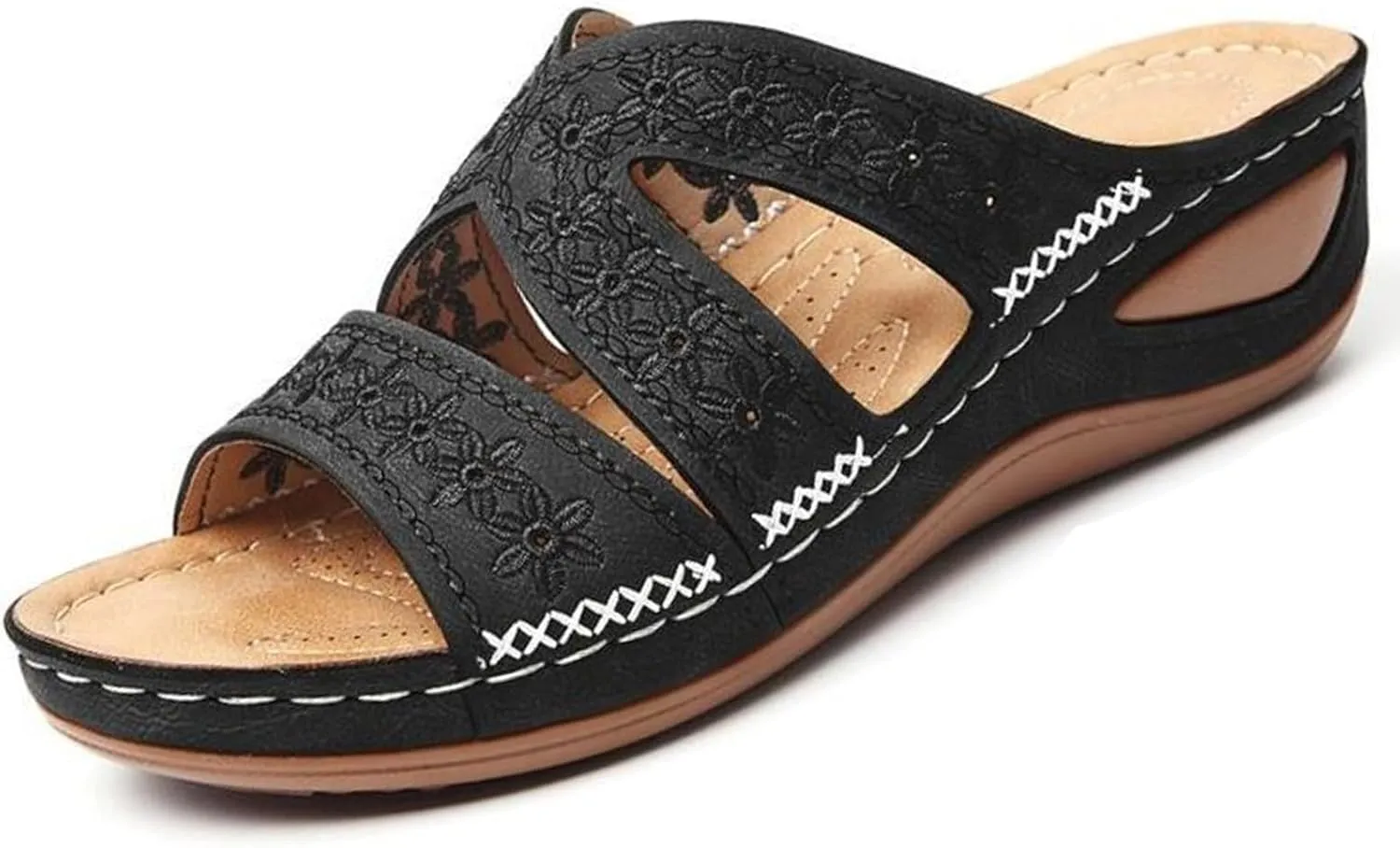 RiceelSor Women's Orthopedic Sandals with Arch Support - Slip-On Wedge Platform Summer Shoes, Non-Slip Beach Shoes & Breathable Design | All-Day Comfort