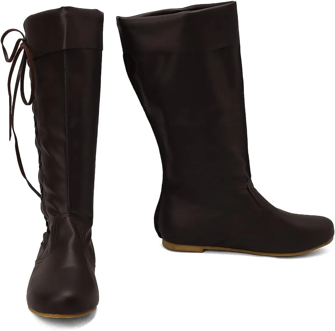 Roimaash Retro Moccasin Ankle Boots Flats Lace up Ancient Roman Gladiator Boots