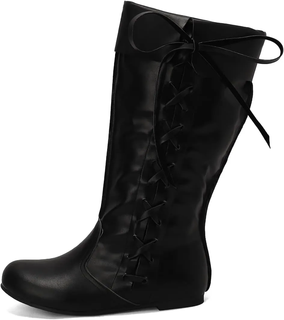 Roimaash Retro Moccasin Ankle Boots Flats Lace up Ancient Roman Gladiator Boots
