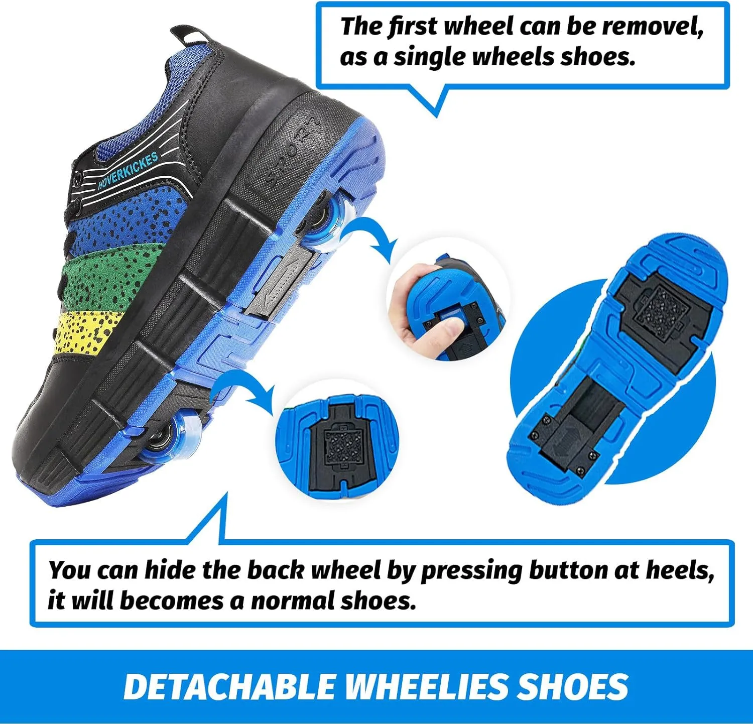 Roller Shoes for Girls Kids Shoes with Wheels Roller Skate Sneakers Detachable Wheelies Shoes for Boys