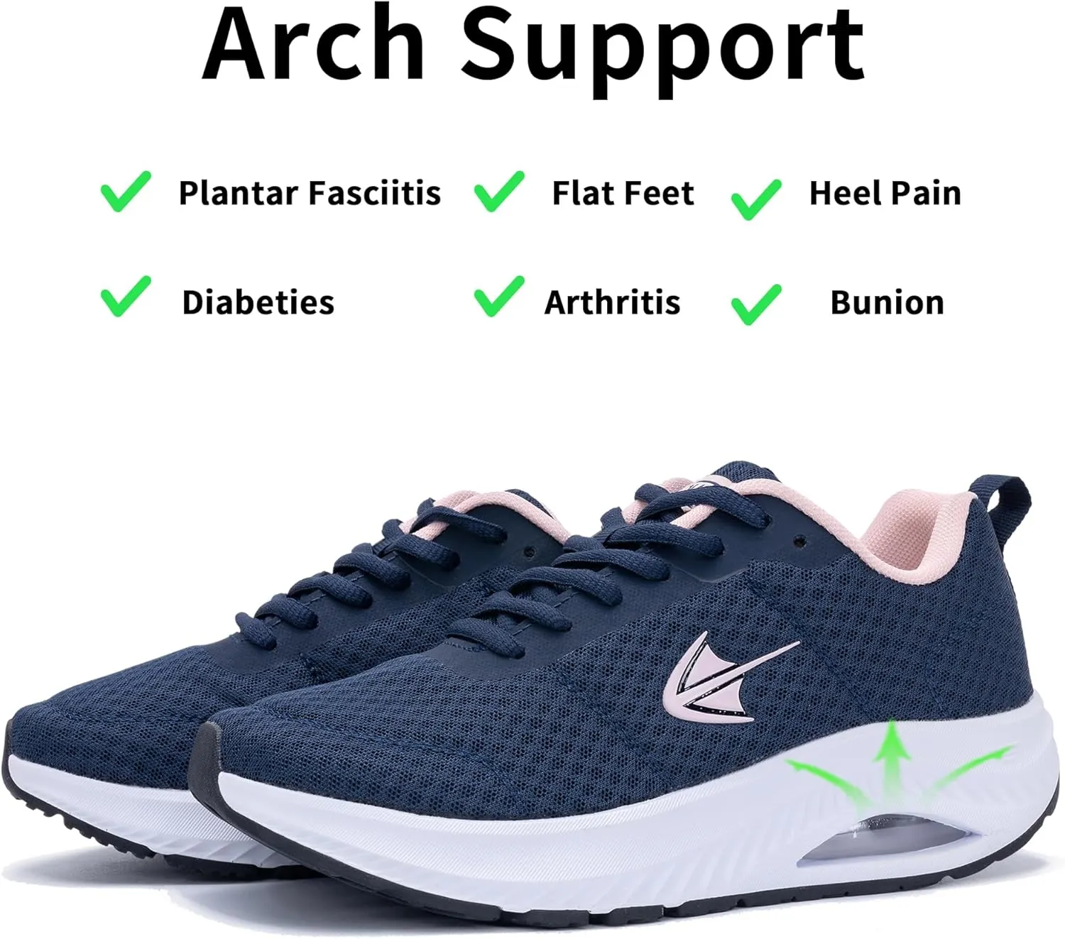 RomenSi Wide Toe Box Shoes Women Arch Support Walking Shoes Air Athletic Tennis Wide Width Sneakers for Plantar Fasciitis US 6-11