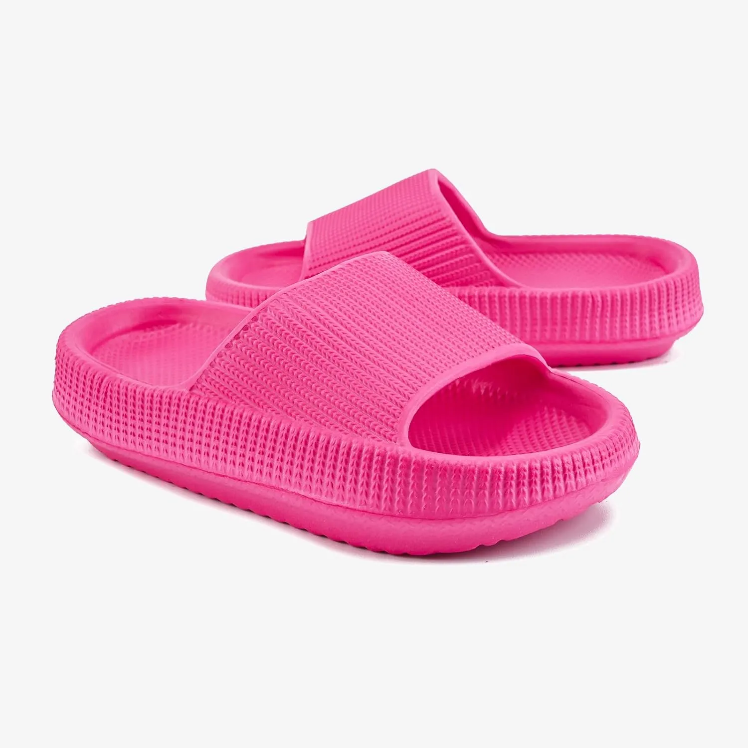 rosyclo Cloud Slides for Kids, Toddler Pillow Slippers Shower Bathroom Non-Slip Open Toe Super Soft Comfy Thick Sole Cozy Boys Girls Home House Cloud Cushion Slide Sandals for Indoor Outdoor Shoes