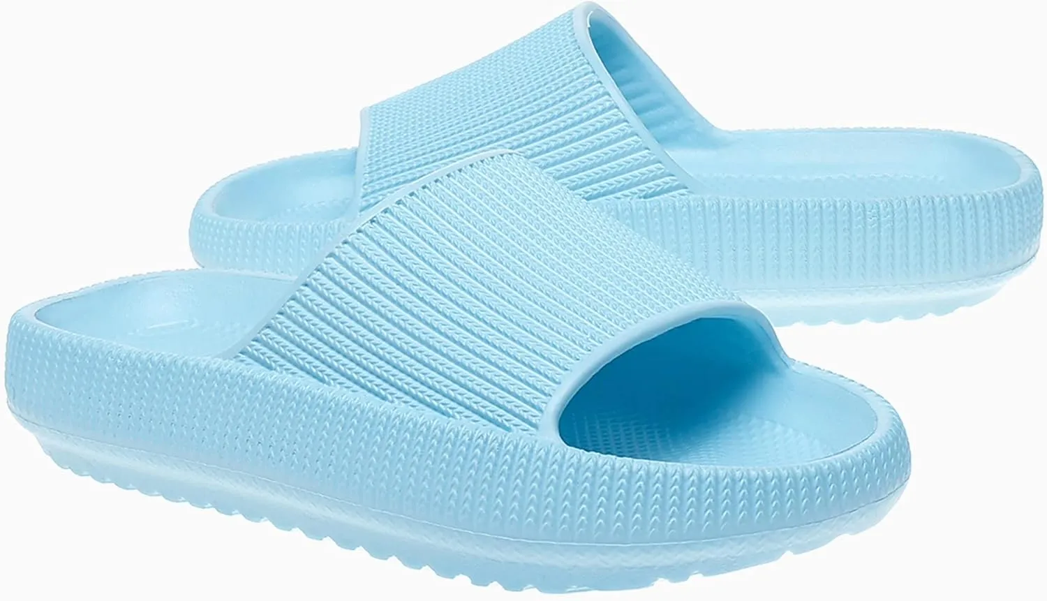 rosyclo Cloud Slides for Kids, Toddler Pillow Slippers Shower Bathroom Non-Slip Open Toe Super Soft Comfy Thick Sole Cozy Boys Girls Home House Cloud Cushion Slide Sandals for Indoor Outdoor Shoes