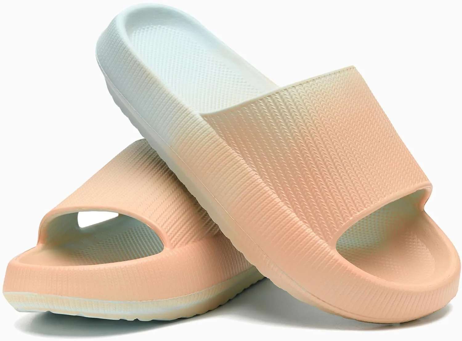 rosyclo Cloud Slides for Kids, Toddler Pillow Slippers Shower Bathroom Non-Slip Open Toe Super Soft Comfy Thick Sole Cozy Boys Girls Home House Cloud Cushion Slide Sandals for Indoor Outdoor Shoes