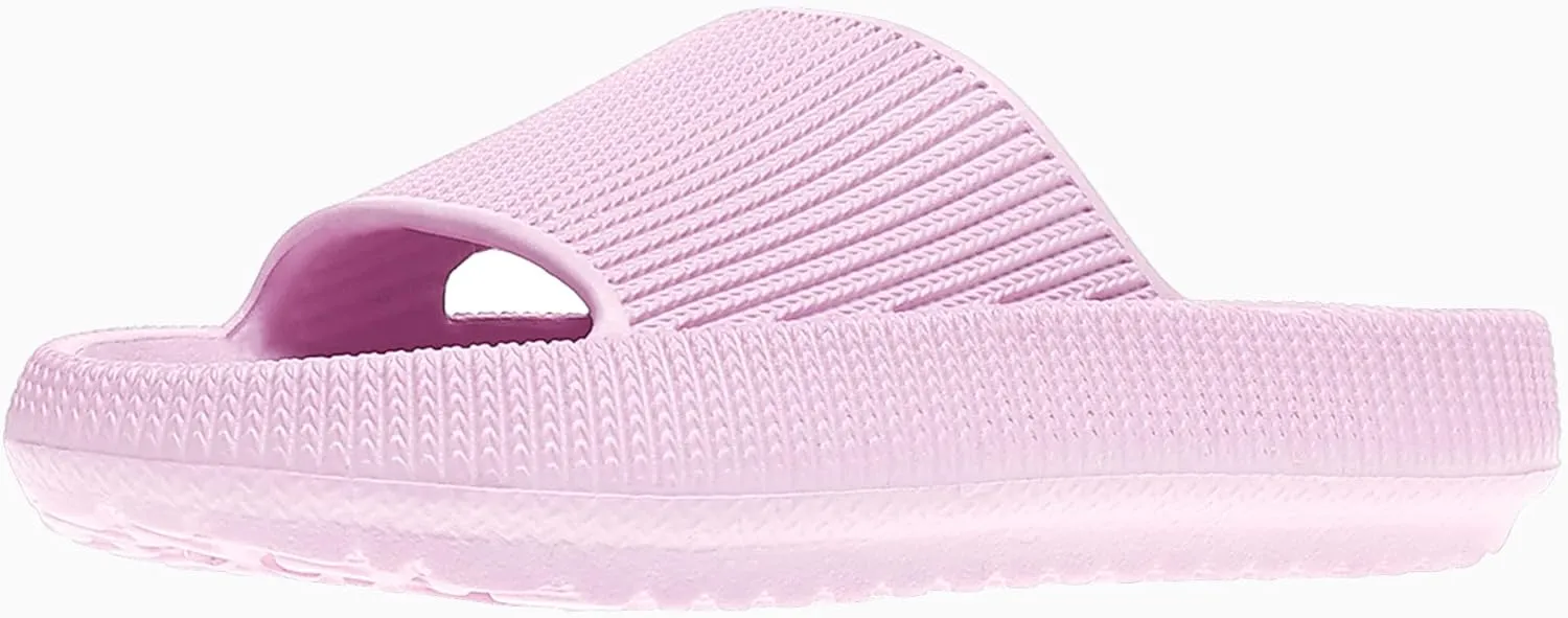 rosyclo Cloud Slides for Kids, Toddler Pillow Slippers Shower Bathroom Non-Slip Open Toe Super Soft Comfy Thick Sole Cozy Boys Girls Home House Cloud Cushion Slide Sandals for Indoor Outdoor Shoes