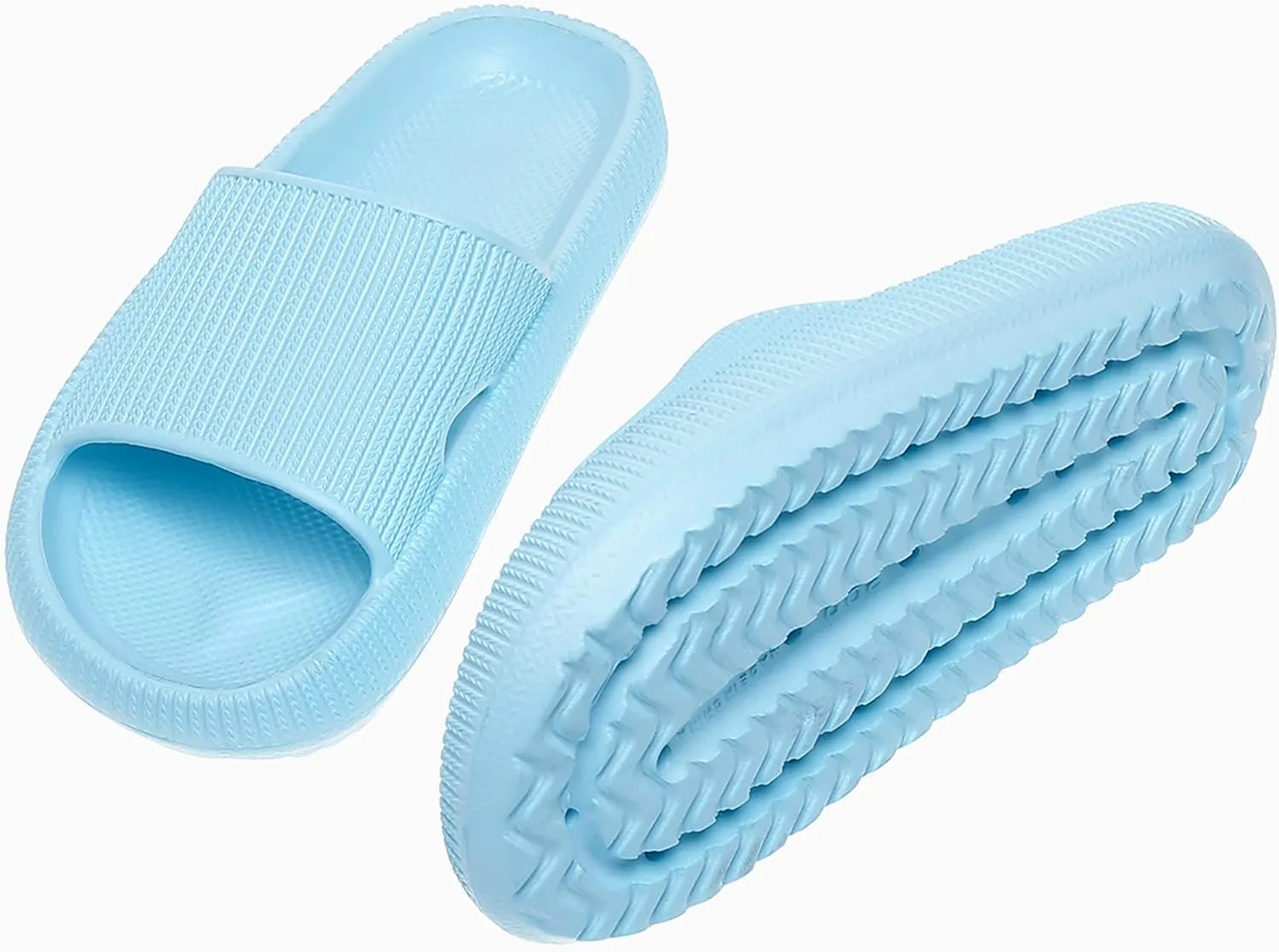 rosyclo Cloud Slides for Kids, Toddler Pillow Slippers Shower Bathroom Non-Slip Open Toe Super Soft Comfy Thick Sole Cozy Boys Girls Home House Cloud Cushion Slide Sandals for Indoor Outdoor Shoes